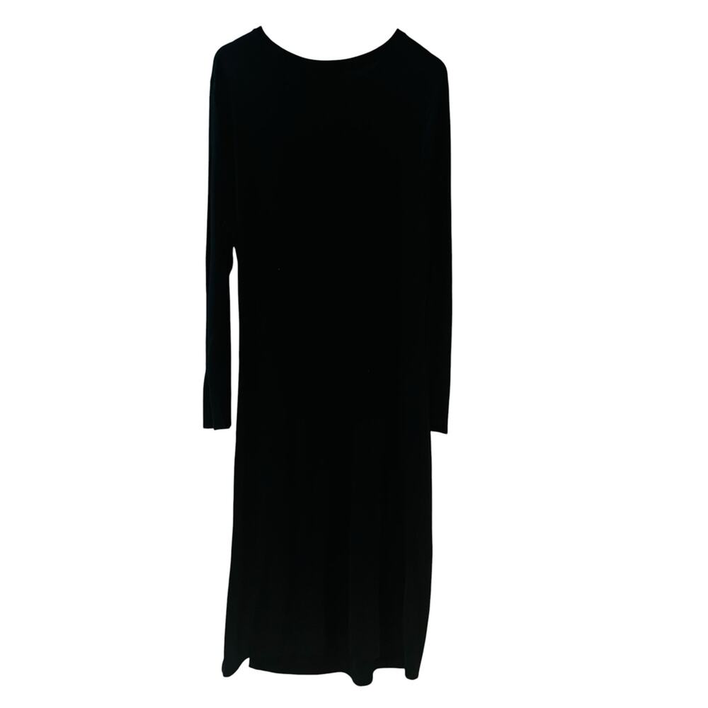 Banana Republic Long Sleeve Side Ruched Midi Dress Size XL Black - Picture 3 of 9